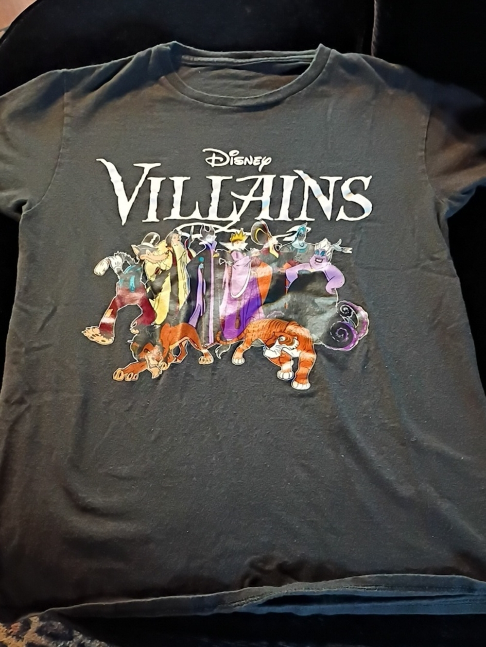 Disney Villains Graphic Tee in Black with Colorful Characters